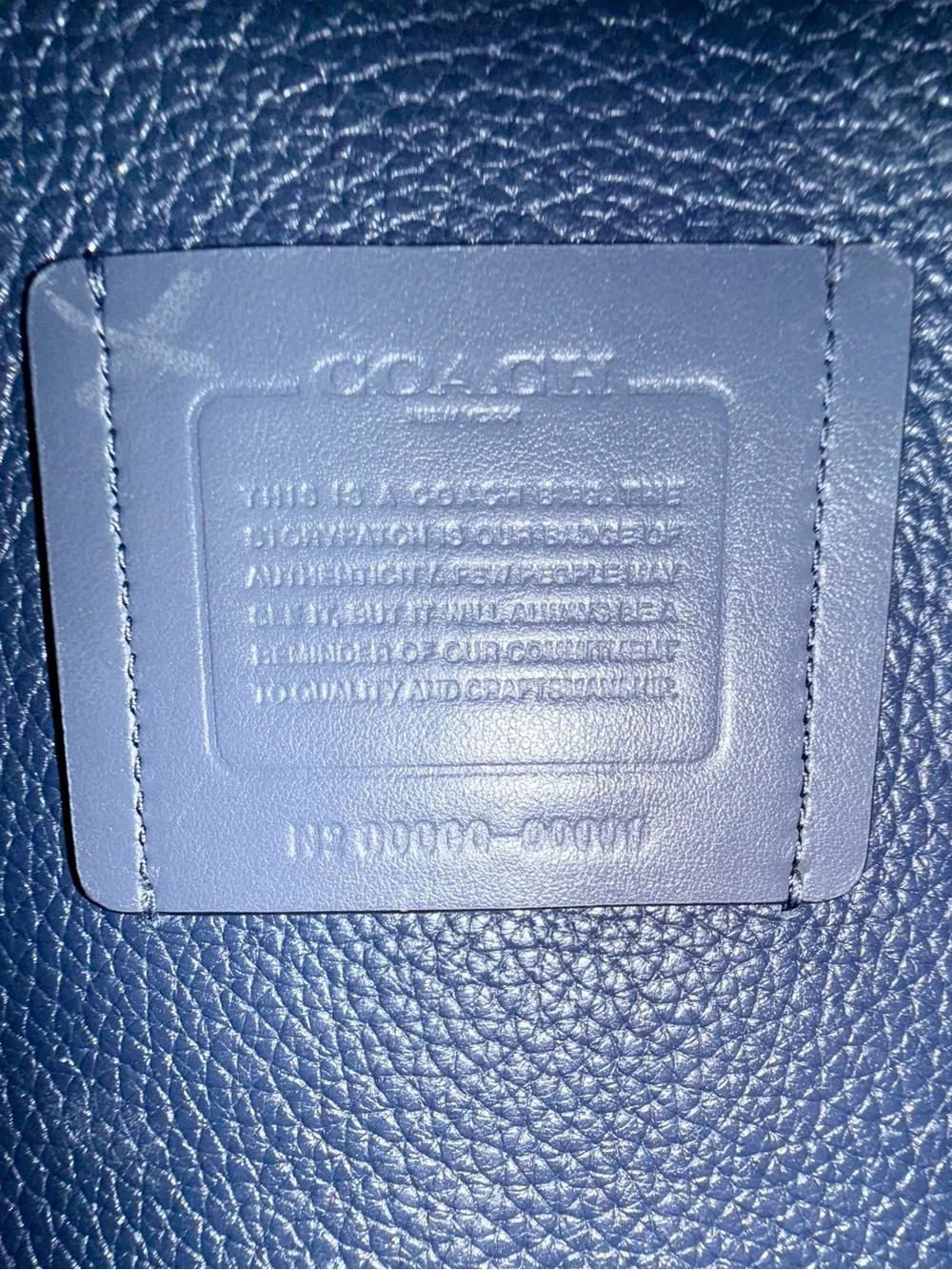 Coach Navy Pebble Leather Messenger Crossbody Bag